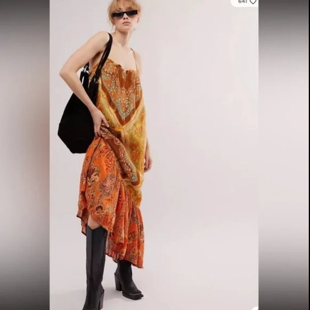 New! Intimately Free People Mojave Mermaid Maxi Slip Dress S M L XL 🧡💛🧡